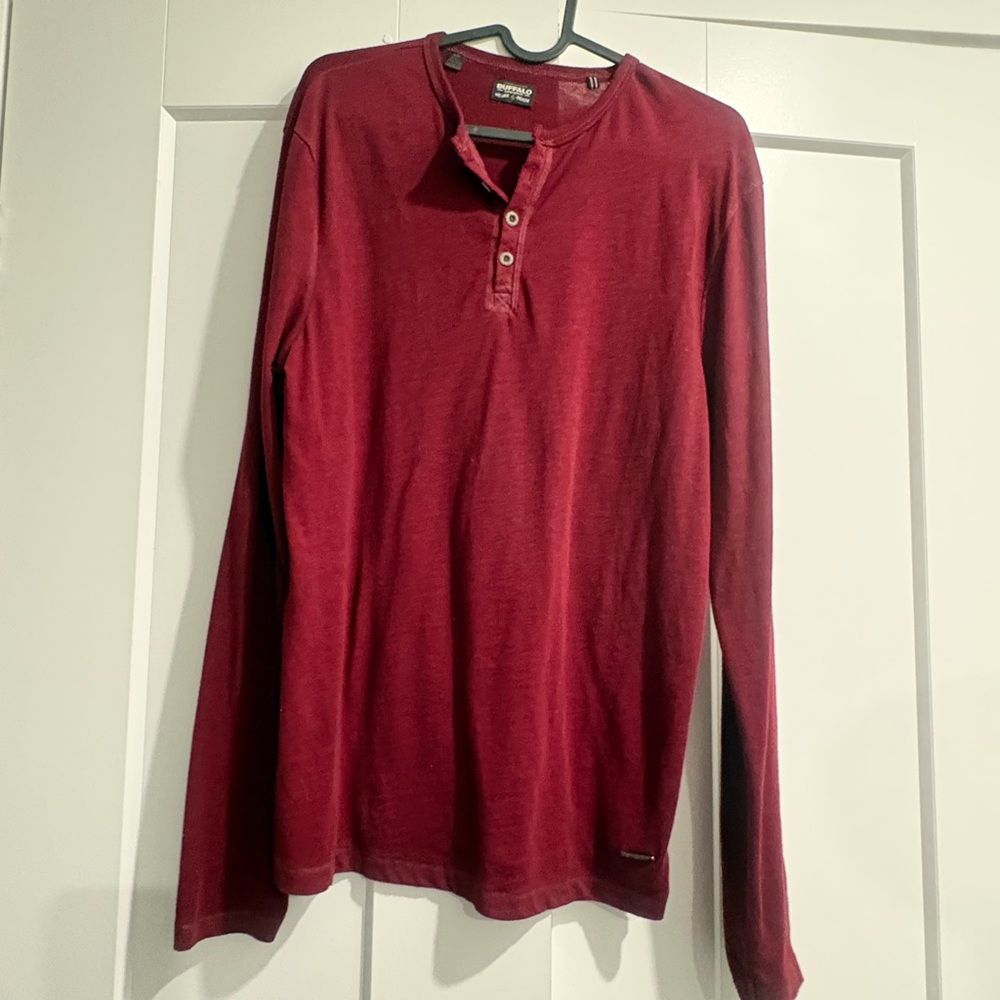Buffalo David Bitton Men's Long Sleeve - Burgundy